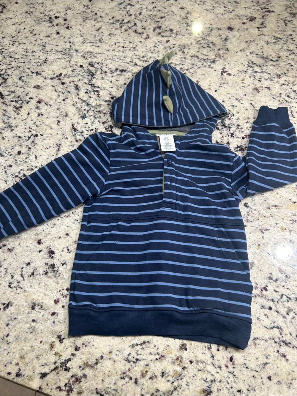 Tommy Bahama Navy & Light Blue Striped Hoodie with Hood Spikes